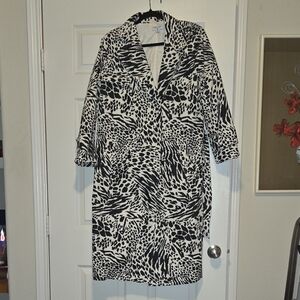 Black and White Animal Print Coat